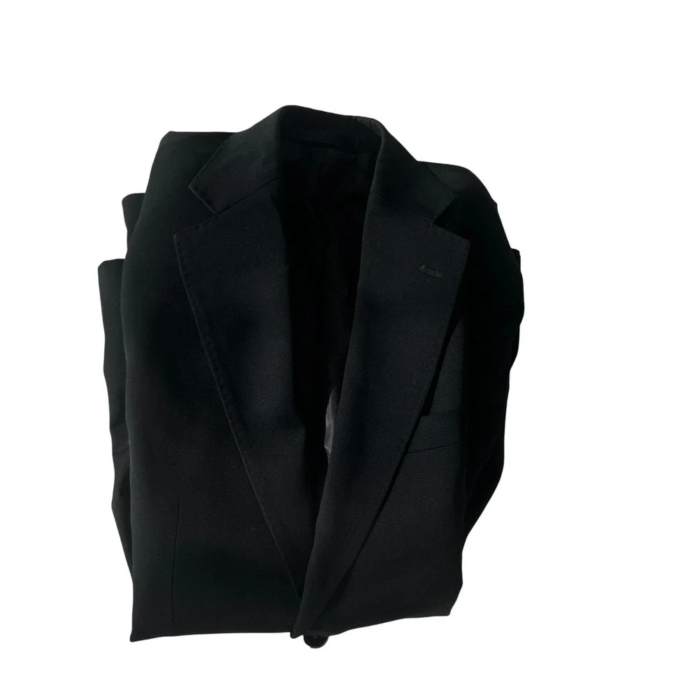Armani Collezioni Black 100% Lane Wool Blazer Jacket Mens Size 40R‎